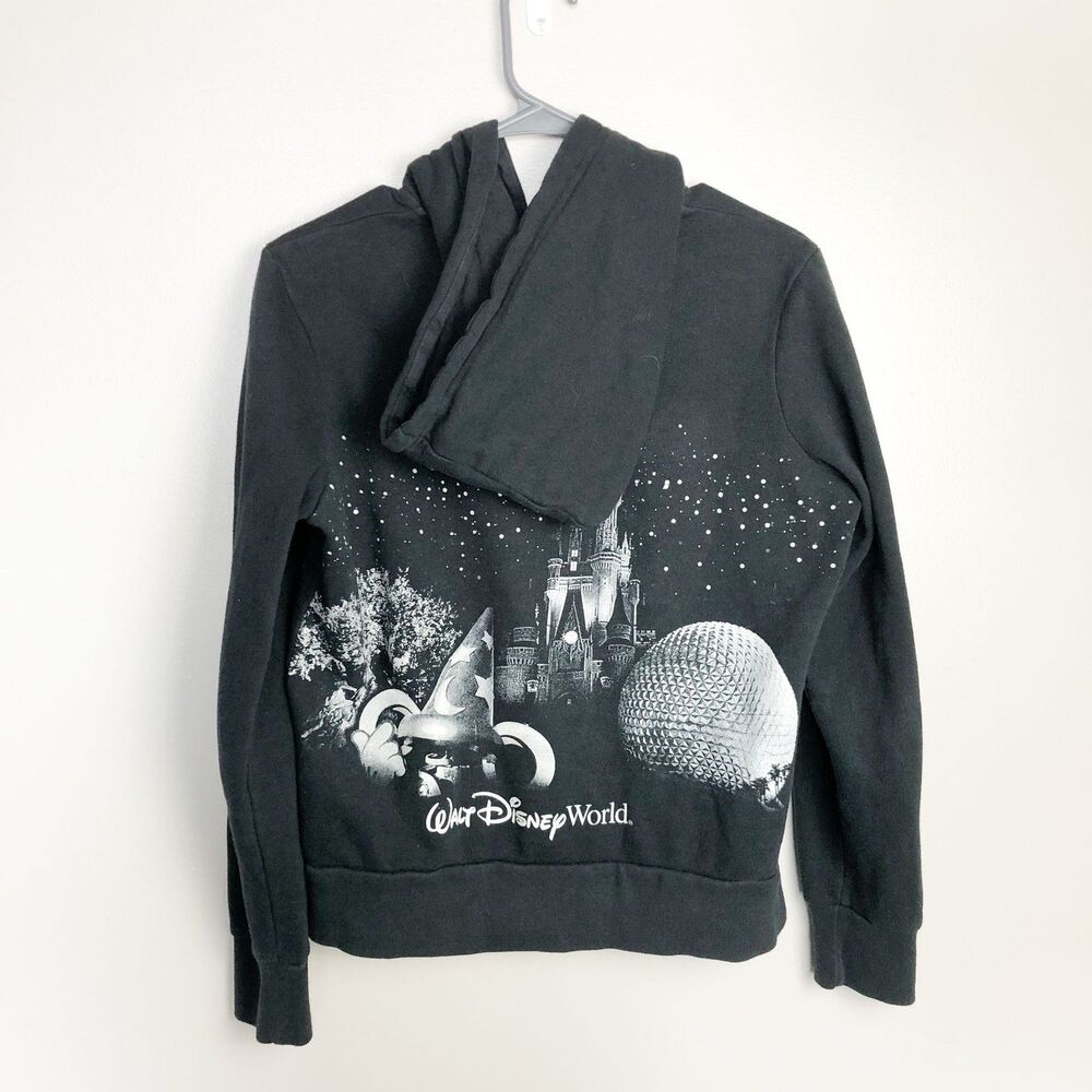 Disney Parks Glitter Icons Sorcerer Hat Full Zip Hoodie Sweatshirt